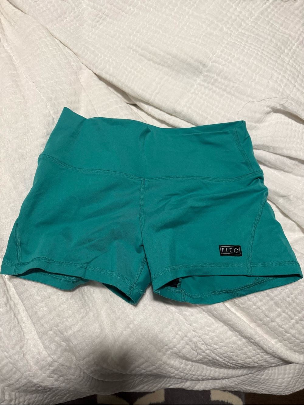 Fleo Teal High-Rise Bike Shorts